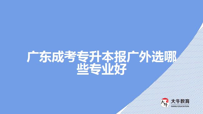 廣東成考專升本報(bào)廣外選哪些專業(yè)好