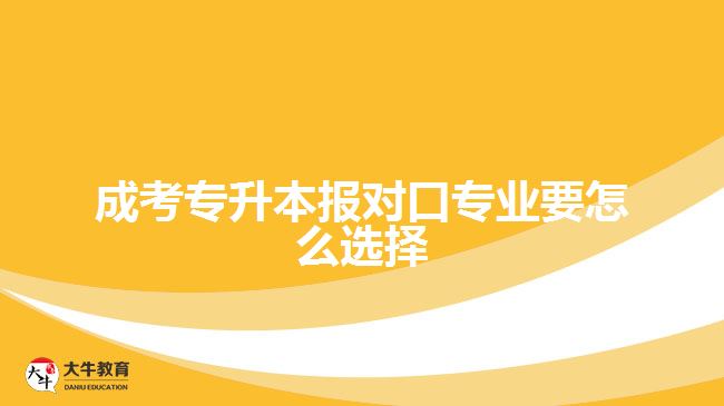 成考專升本報對口專業(yè)要怎么選擇