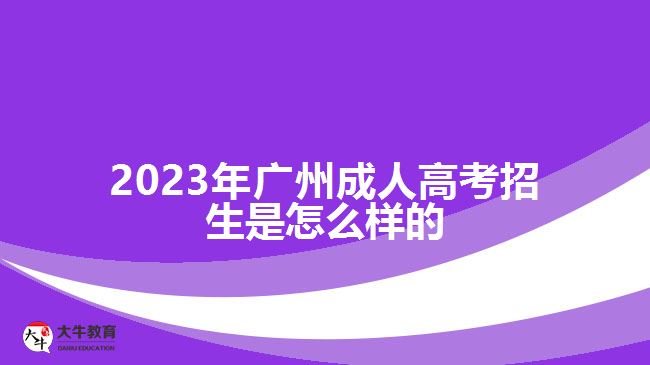 2023年廣州成人高考招生是怎么樣的