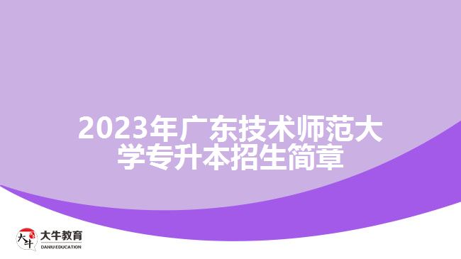 2023年廣東技術(shù)師范大學(xué)專(zhuān)升本招生簡(jiǎn)章