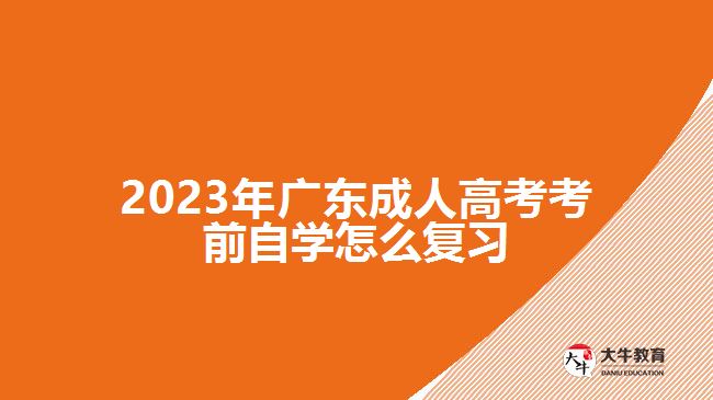 2023年廣東成人高考考前自學怎么復(fù)習