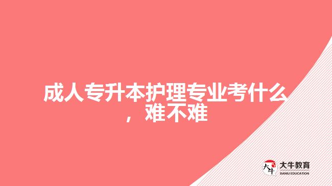 成人專升本護理專業(yè)考什么難不難