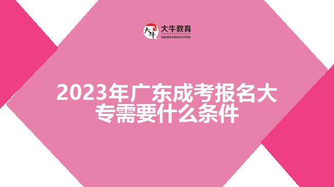 2023年廣東成考報(bào)名大專需要什么條件