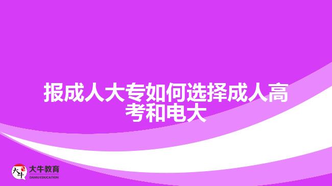 報成人大專如何選擇成人高考和電大