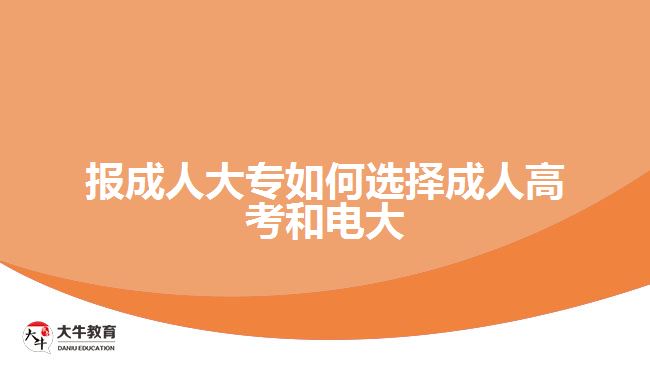 報(bào)成人大專如何選擇成人高考和電大