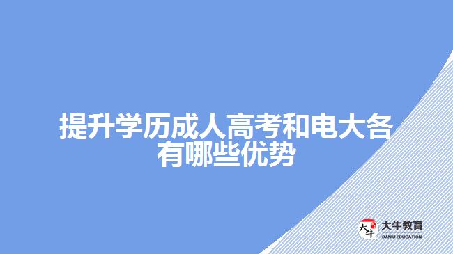 提升學歷成人高考和電大各有哪些優(yōu)勢