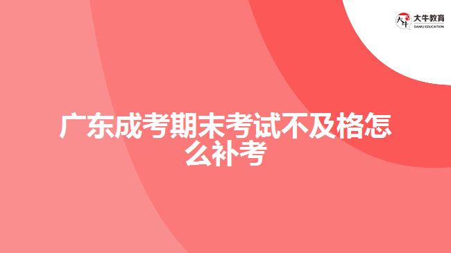 廣東成考期末考試不及格怎么補考