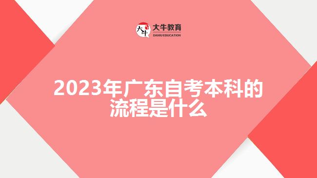 2023年廣東自考本科的流程是什么