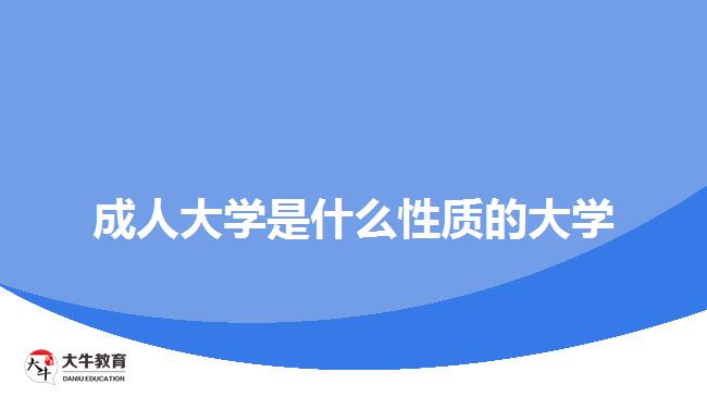 成人大學(xué)是什么性質(zhì)的大學(xué)