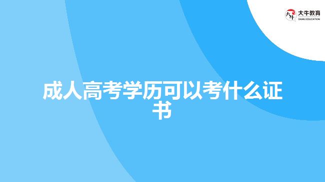 成人高考學歷可以考什么證書