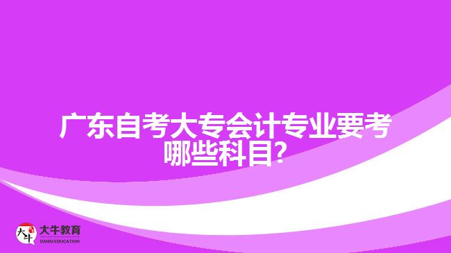 廣東自考大專會計專業(yè)要考哪些科目?