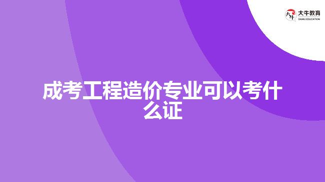 成考工程造價(jià)專業(yè)可以考什么證