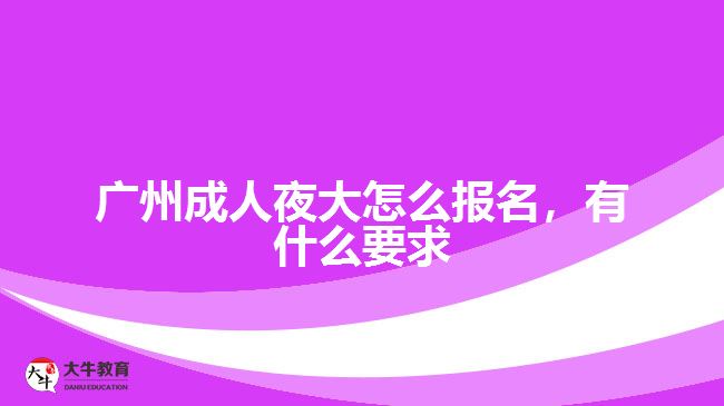 廣州成人夜大怎么報(bào)名，有什么要求