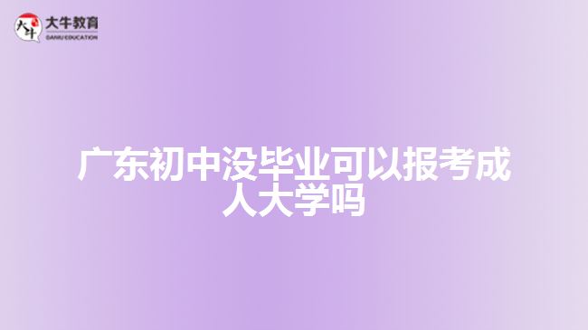 廣東初中沒畢業(yè)可以報考成人大學(xué)嗎