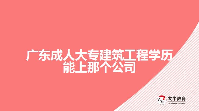 廣東成人大專建筑工程學(xué)歷能上那個公司