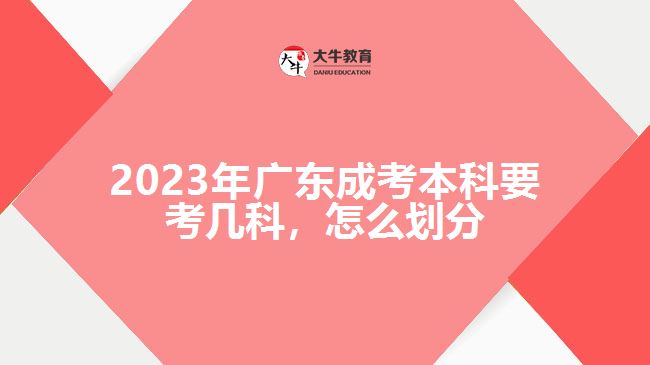 2023年廣東成考本科要考幾科，怎么劃分