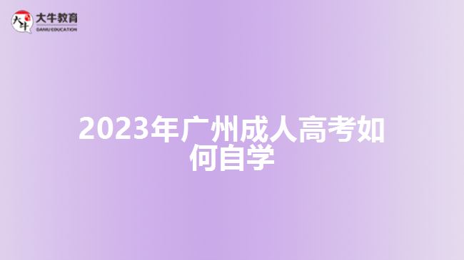 2023年廣州成人高考如何自學(xué)