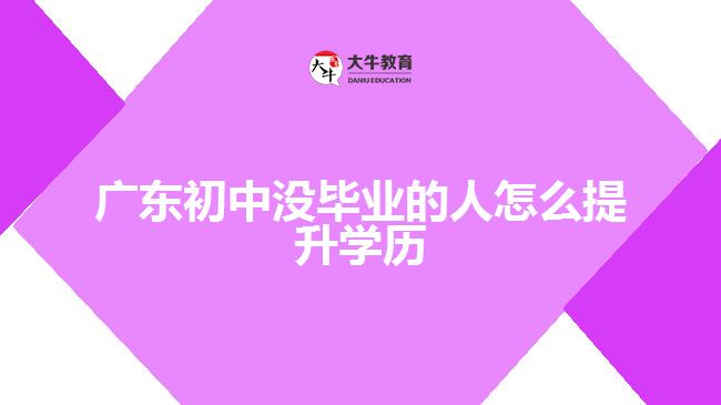 廣東初中沒(méi)畢業(yè)的人怎么提升學(xué)歷