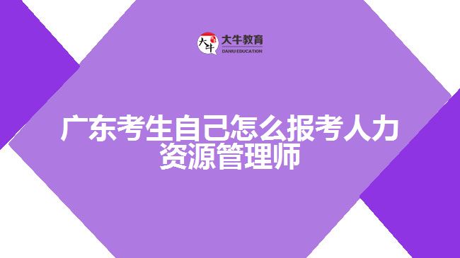 廣東考生自己怎么報(bào)考人力資源管理師