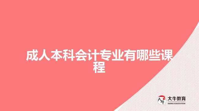 成人本科會(huì)計(jì)專業(yè)有哪些課程