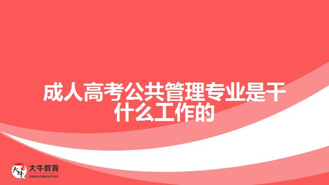 成人高考公共管理專業(yè)是干什么工作的