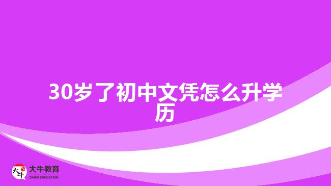 30歲了初中文憑怎么升學(xué)歷