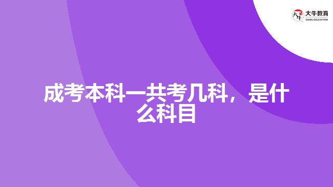 成考本科一共考幾科，是什么科目