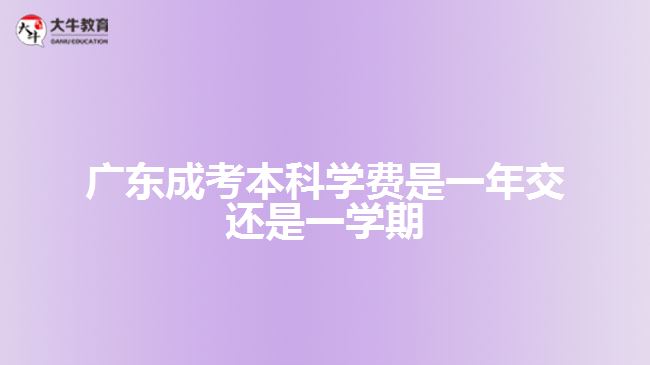 廣東成考本科學費是一年交還是一學期