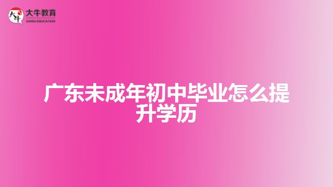 廣東未成年初中畢業(yè)怎么提升學歷