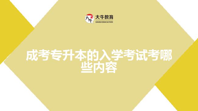 成考專升本的入學考試考哪些內(nèi)容