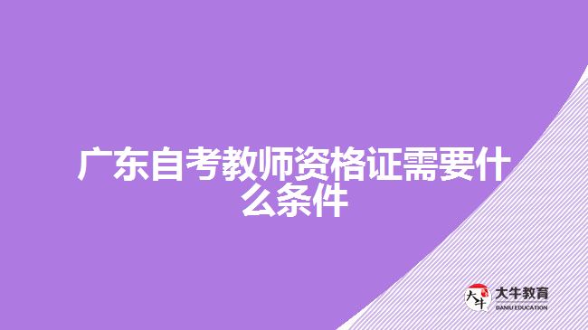 廣東自考教師資格證需要什么條件