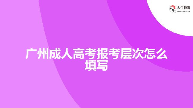 廣州成人高考報考層次怎么填寫