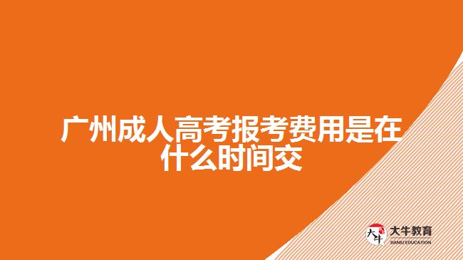 廣州成人高考報考費用是在什么時間交