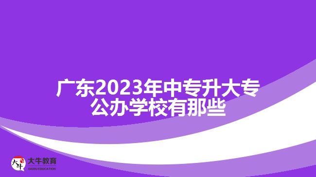 廣東2023年中專升大專公辦學(xué)校有那些