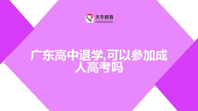 廣東高中退學(xué),可以參加成人高考嗎