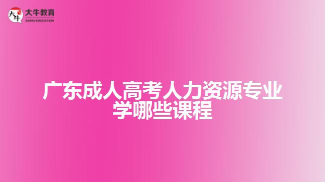 廣東成人高考人力資源專業(yè)學(xué)哪些課程