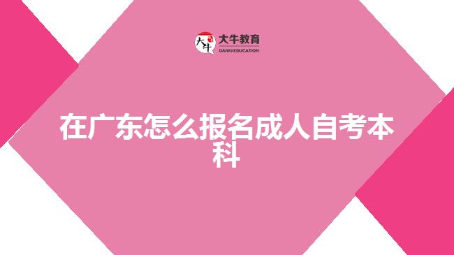 在廣東怎么報(bào)名成人自考本科