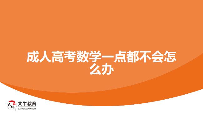 成人高考數(shù)學(xué)一點(diǎn)都不會(huì)怎么辦
