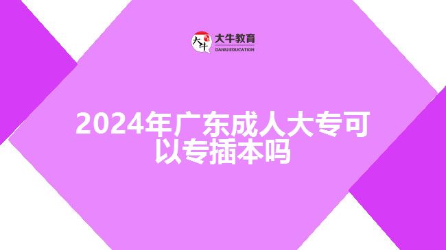 2024年廣東成人大專(zhuān)可以專(zhuān)插本嗎