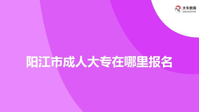 陽江市成人大專在哪里報(bào)名