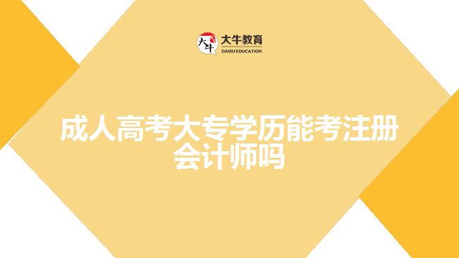 成人高考大專學(xué)歷能考注冊會計師嗎