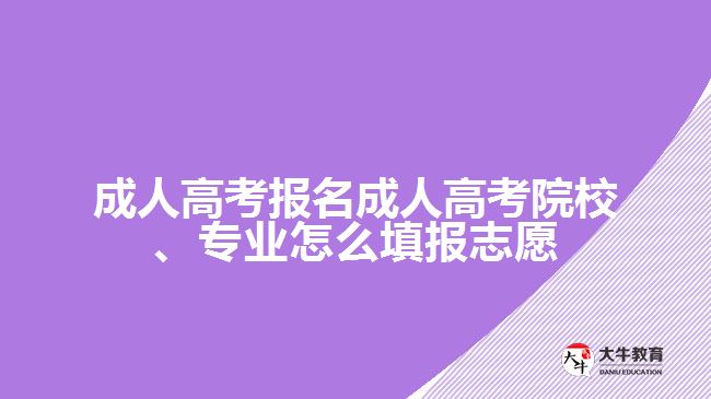 成人高考報(bào)名成人高考院校、專業(yè)怎么填報(bào)志愿