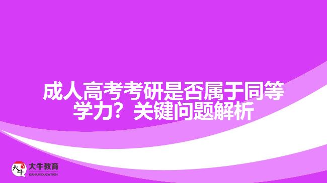 成人高考考研是否屬于同等學(xué)力？關(guān)鍵問題解析！