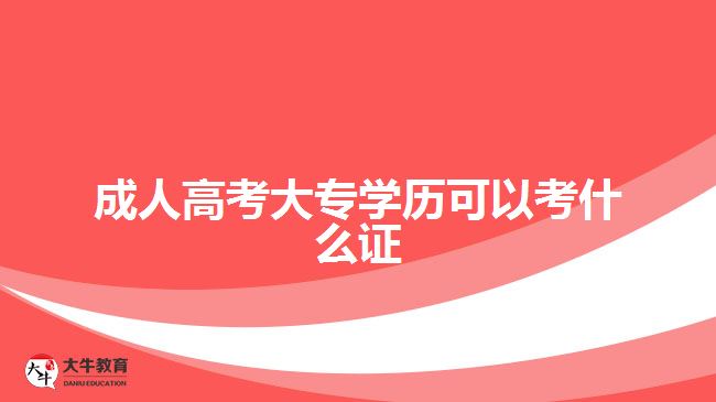 成人高考大專學(xué)歷可以考什么證