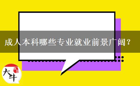 成人本科哪些專業(yè)就業(yè)前景廣闊？