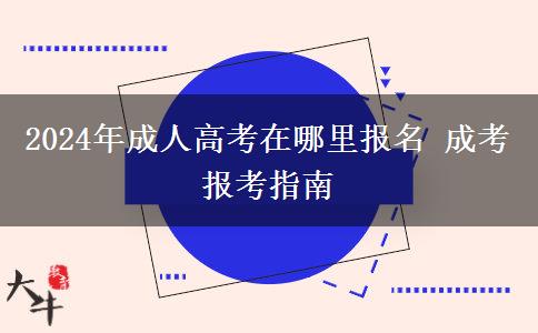 2024年成人高考在哪里報名 成考報考指南