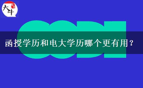 函授學(xué)歷和電大學(xué)歷哪個(gè)更有用？