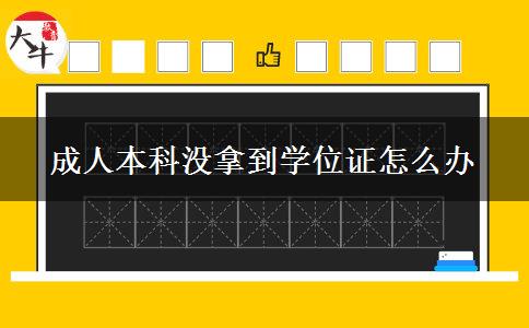 成人本科沒(méi)拿到學(xué)位證怎么辦