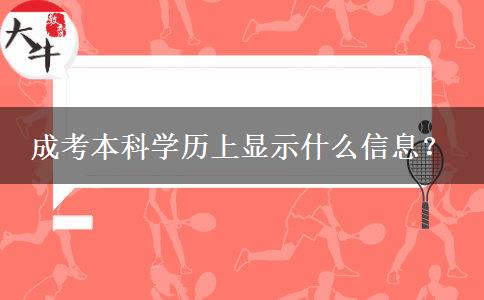 成考本科學(xué)歷上顯示什么信息？