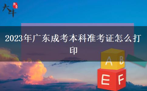 2023年廣東成考本科準考證怎么打印